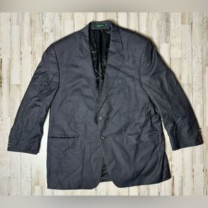 Lauren Ralph Lauren Blazer Jacket Men's 46R Gray Classic Stripe